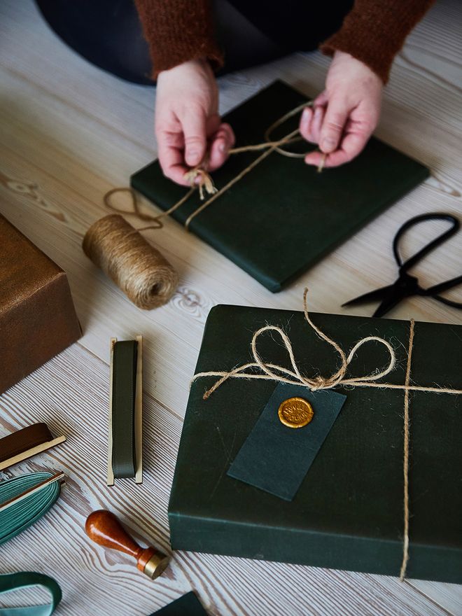 Wrapping Christmas gifts