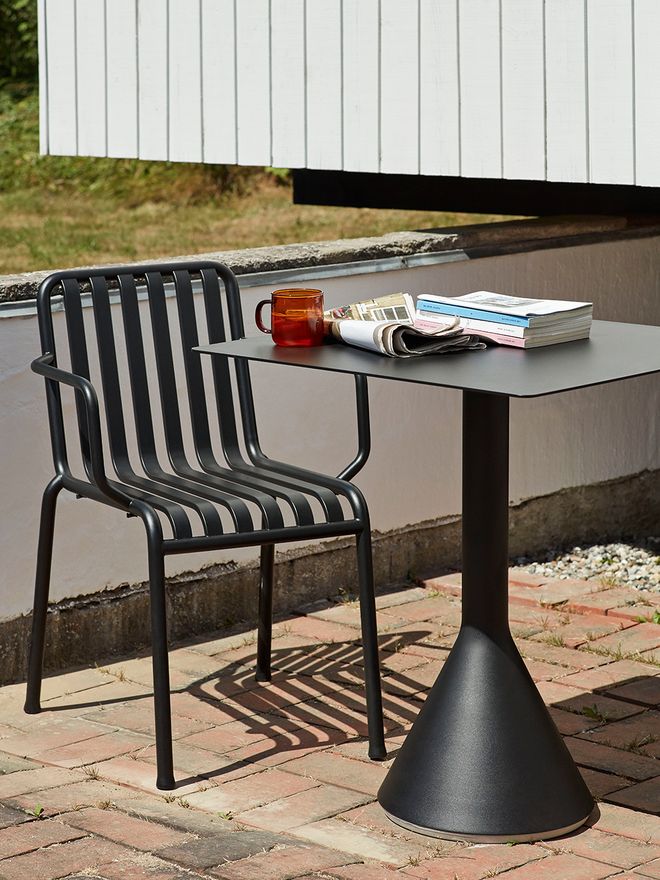 Hay's Palissade chair and Cone table