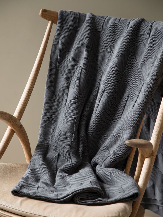 Architectmade FJ Pattern blanket, 140 x 210 cm, grey