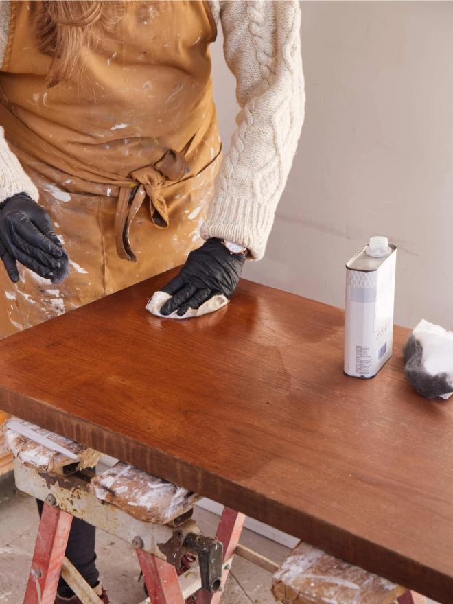 Cleaning the table surface