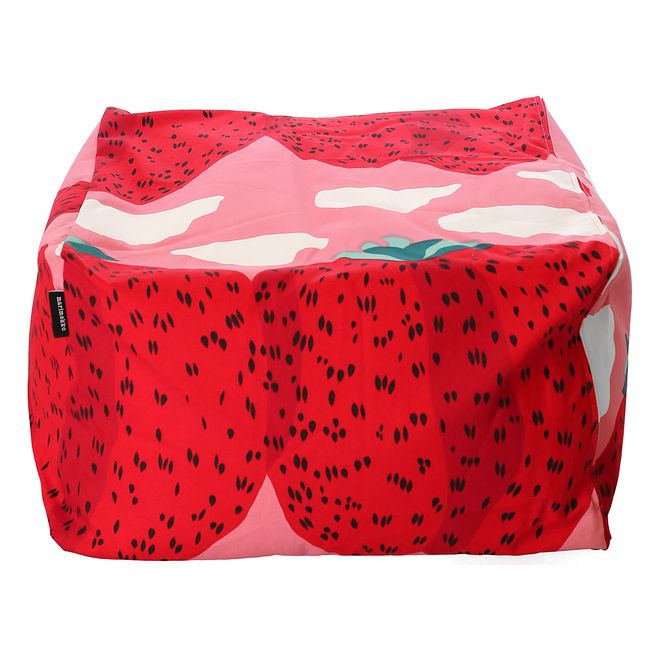 Marimekko Mansikkavuoret Puffi pouf, light pink - red