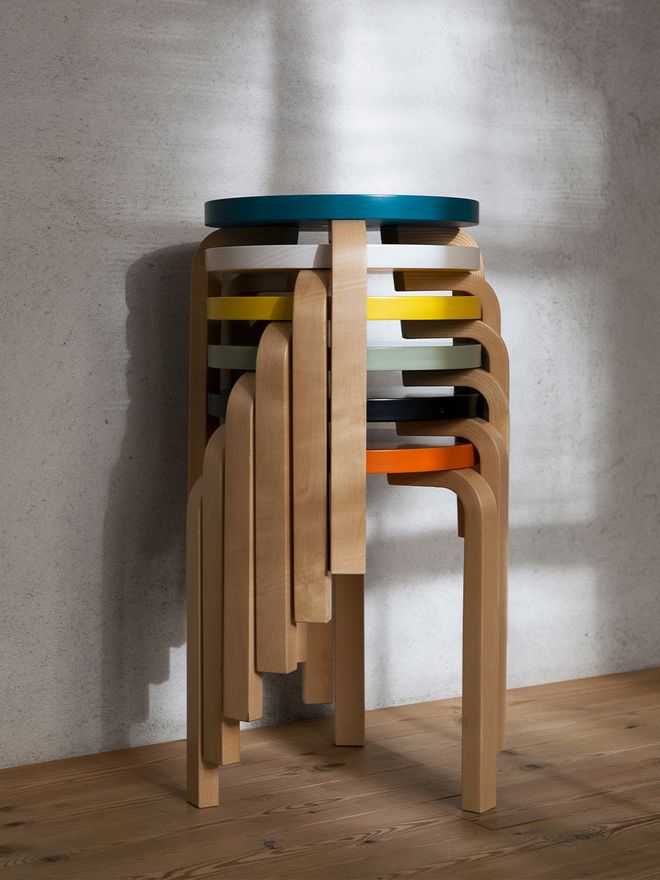 Artek Aalto stool 60, petrol - birch