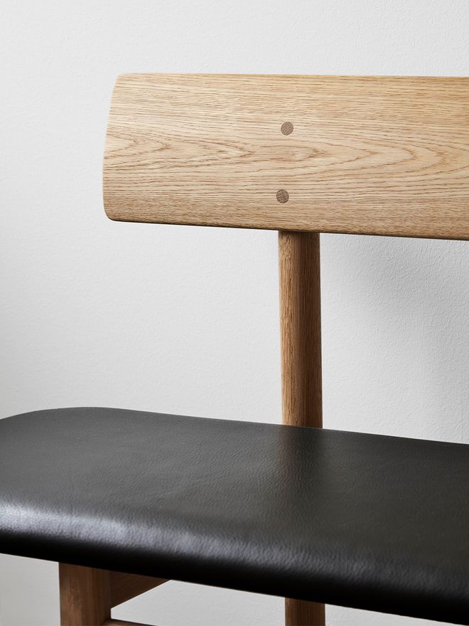 Fredericia Mogensen 3171 bench, black leather