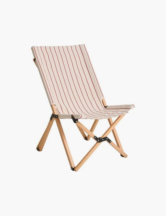 Outdoor Market folding chair, beige - red stripe