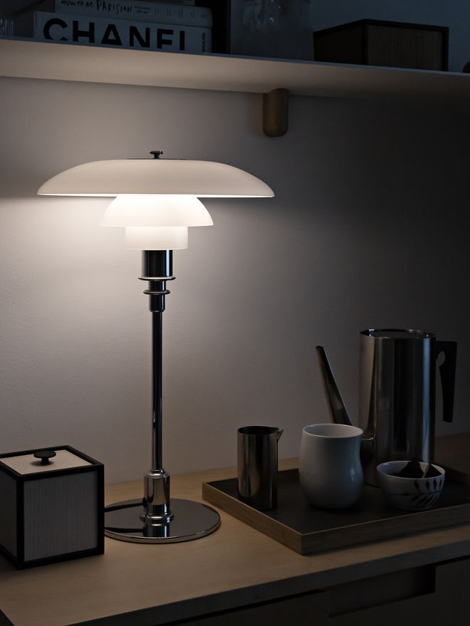  Louis Poulsen PH 3 1/2 - 2 1/2 table lamp, chrome plated