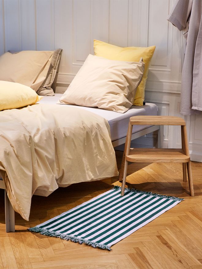 Hay Stripes and Stripes door mat, lavender field