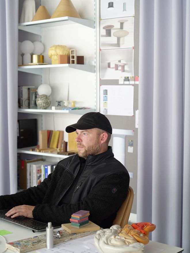 Simon Legald at his work desk