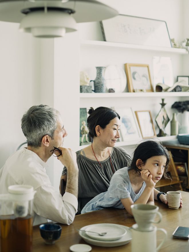 Designers Marc Webb and Naoko Takenouchi with their daughter