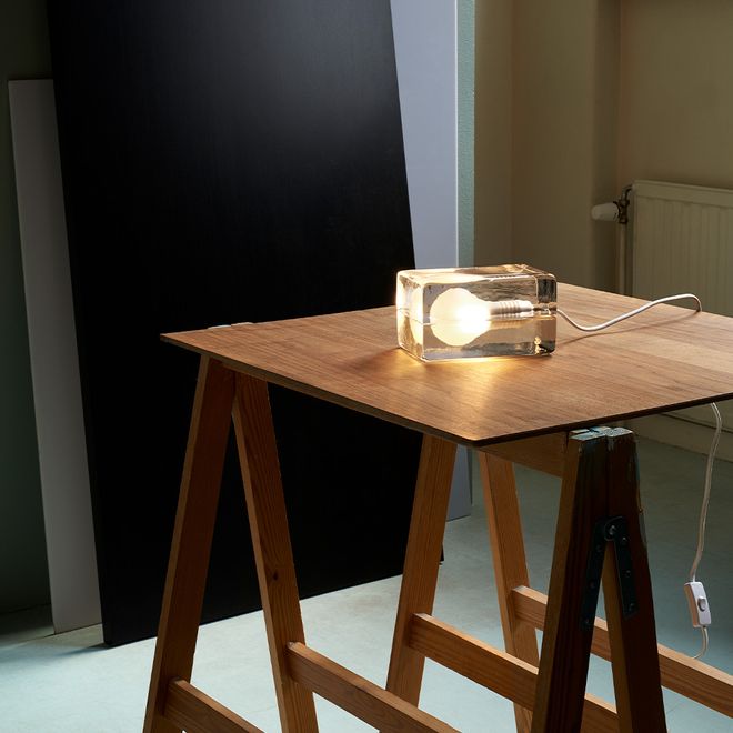Design House Stockholm Block lamp, white cord