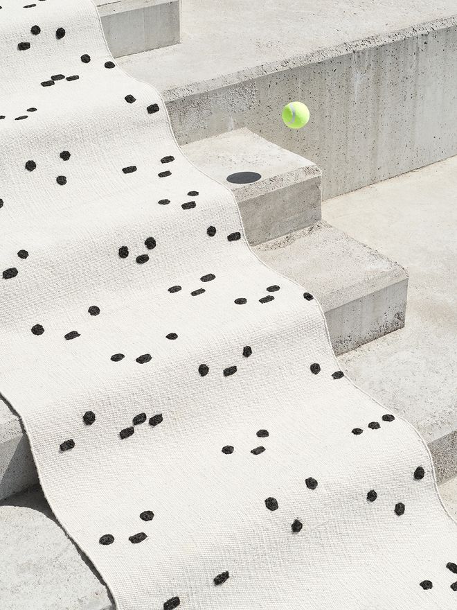 An image of the Seurapiiri rug from Tomi Leppänen's Typewriter rug collection.