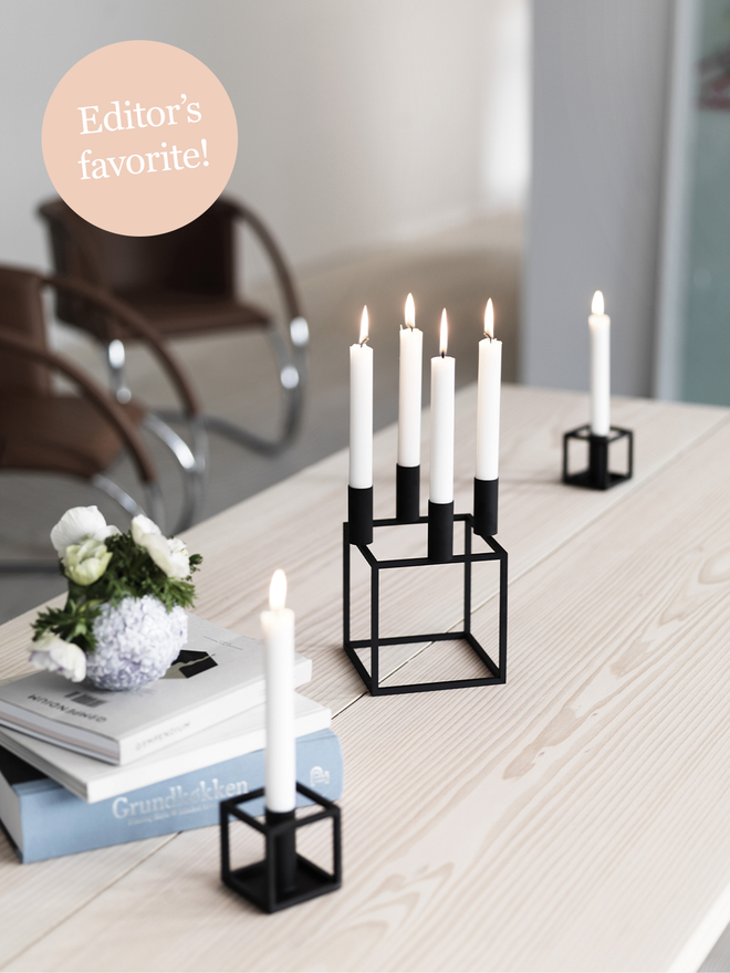 By Lassen Kubus 4 candleholder, black