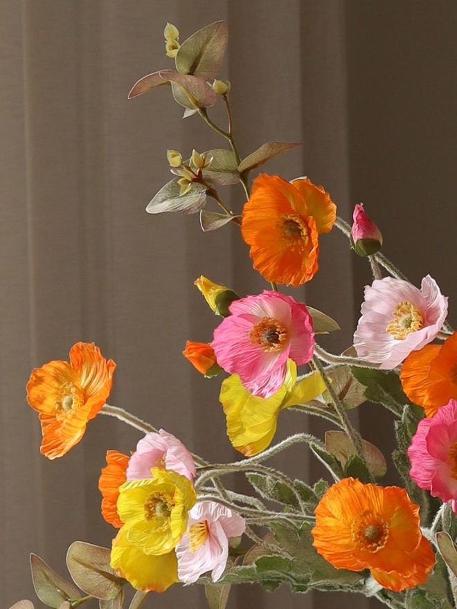 The close up of a colorful flower bouquet