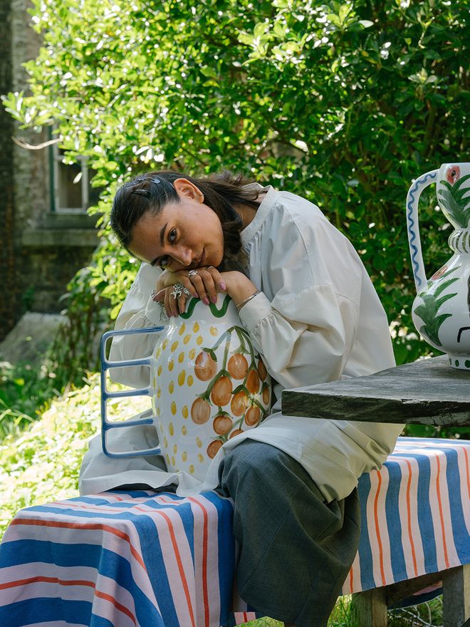 Shirley Villavicencio Pizango in the garden