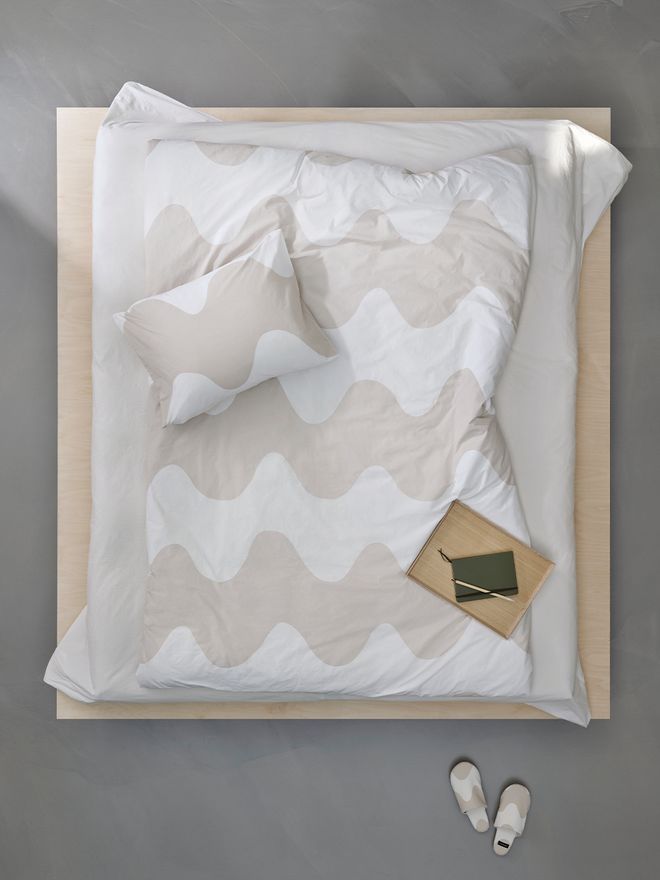 Marimekko Lokki double duvet cover in beige