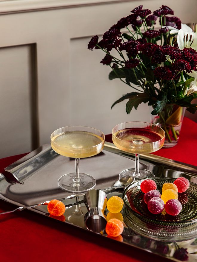 Ferm Living Ripple champagne saucer, 2 pcs, clear