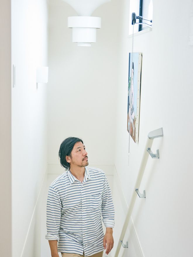 Takeshi on the stairs