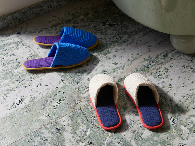 HAY Waffle slippers, one size, cream multi