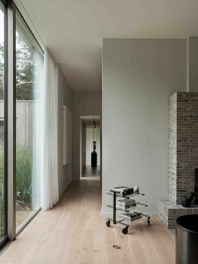 An image of Villa MSV, a private home located in Sweden. The image features the living room and its details.