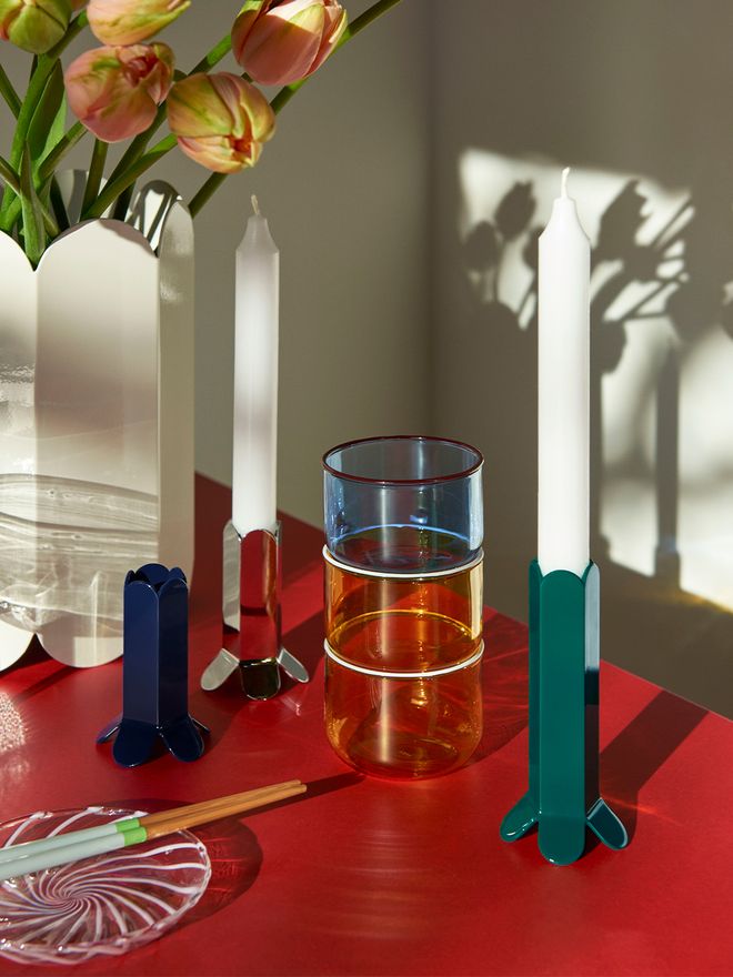 HAY  Arcs candleholder, L, green
