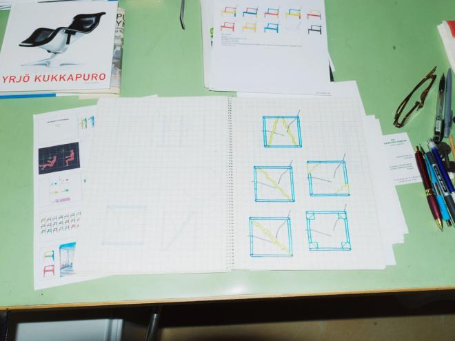 Sketches of the Experiment chair