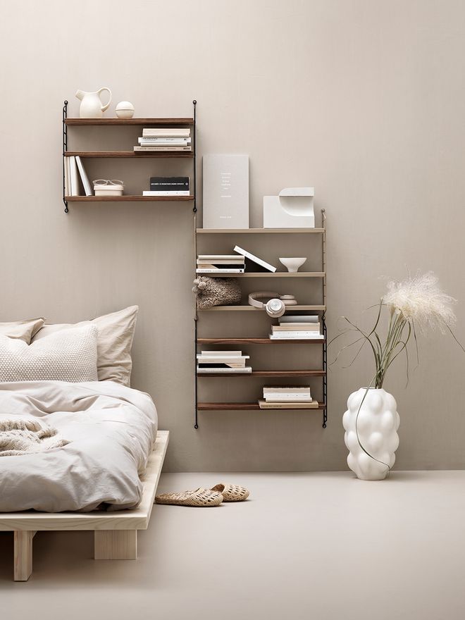 String Furniture String Pocket shelf, walnut-black