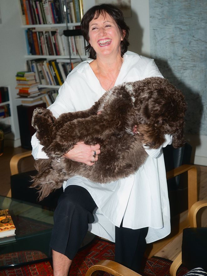 Anna Vartiainen and Mitch the dog