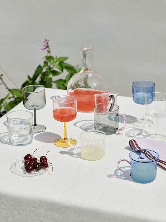 HAY Tint wineglass, 2 pcs, blue - clear