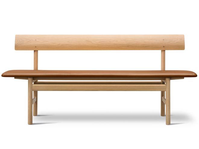 Mogensen 3171 bench, cognac leather