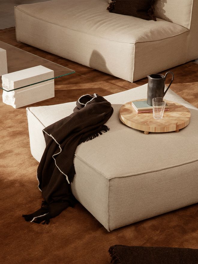 Ferm Living Herringbone blanket, dark coffee