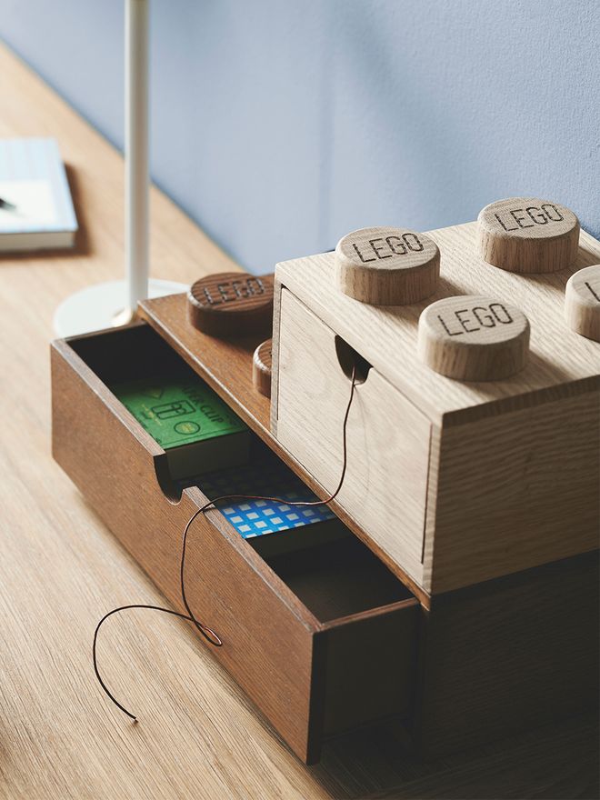 Room Copenhagen Lego Wooden Desk Drawer 4, soaped oak