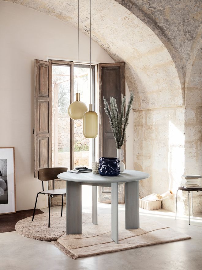 Ferm Living's View rug in a living room.