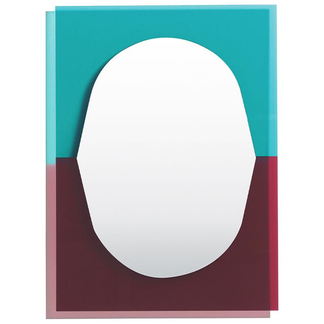 The Wander mirror in shades of emerald and cherry