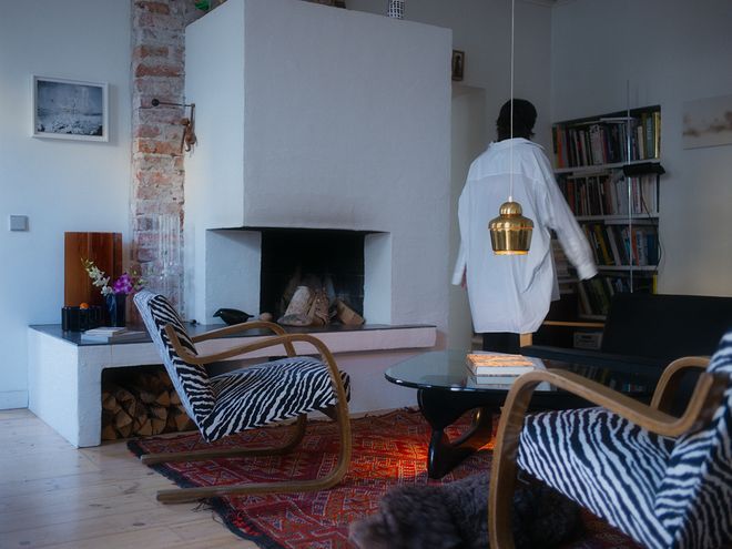 Anna Vartiainen in her living room