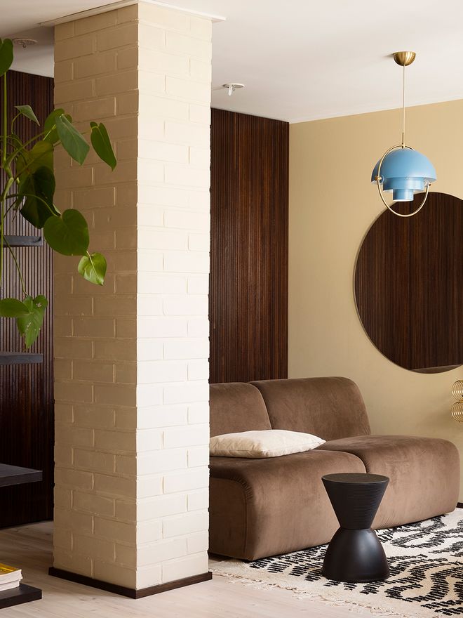 GUBI Multi-Lite pendant, brass - blue