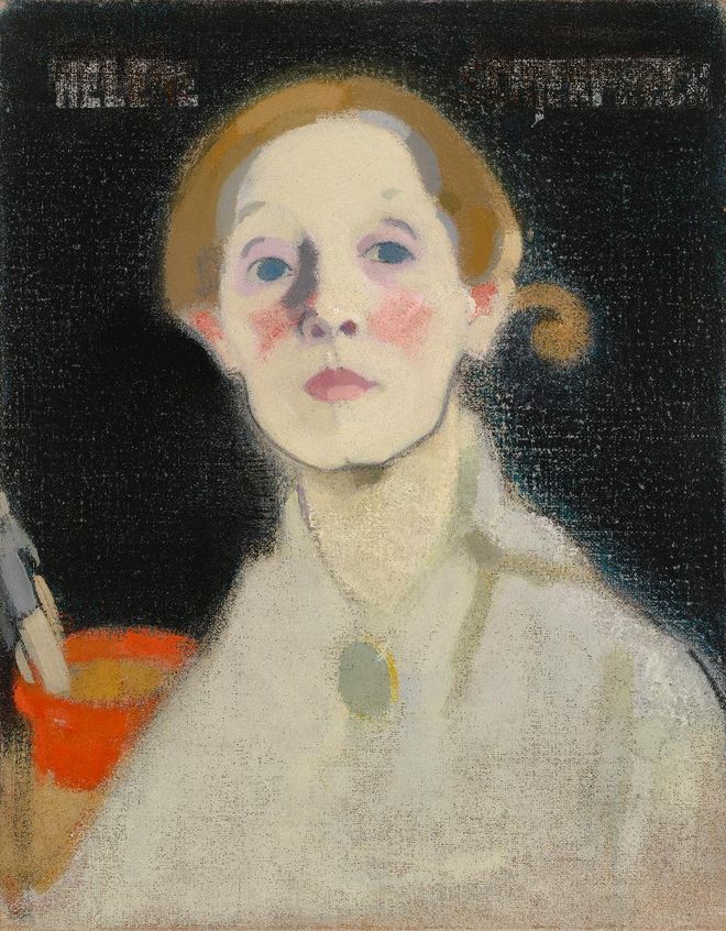 Helene Schjerfbeck, Mustataustainen omakuva