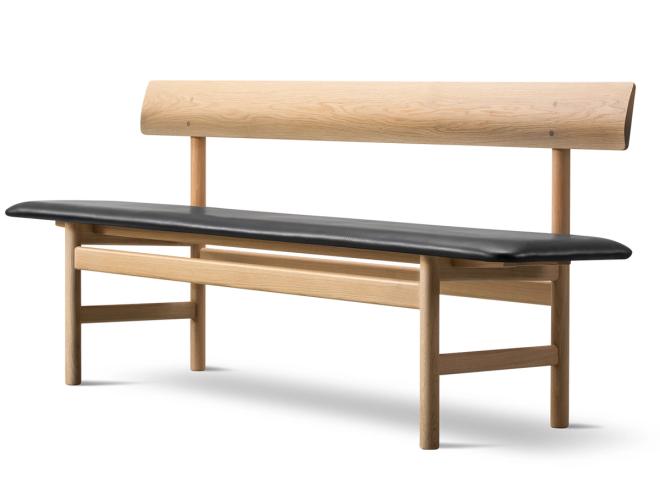 Mogensen 3171 bench, black leather