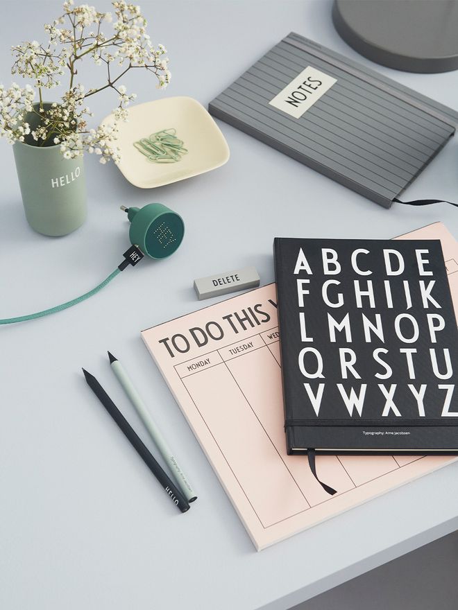 Design Letters ABC notebook, black