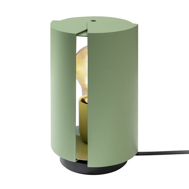 A product image featuring Nemo Lighting's Pivotante à Poser in sage green.