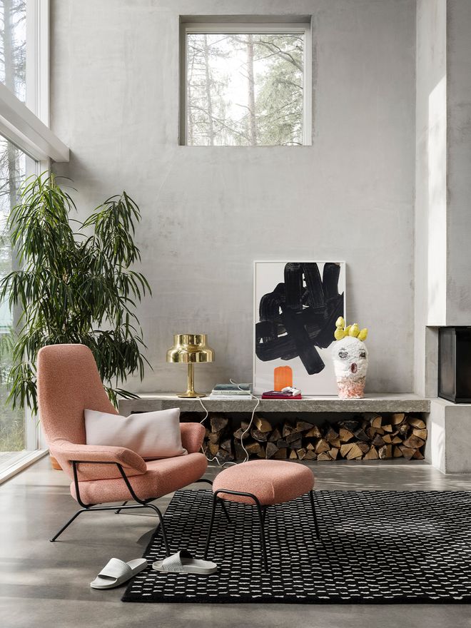Hem Hai lounge chair, melange coral