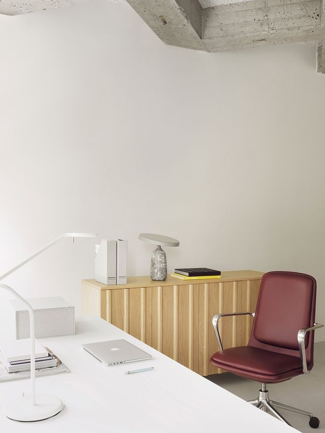 Normann Copenhagen Rib sideboard in oak in an office setting