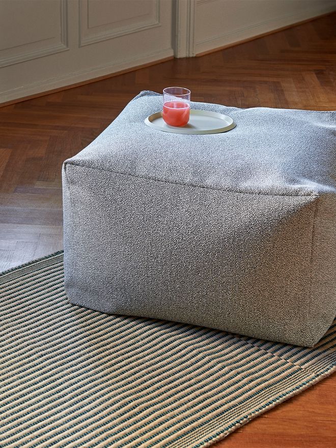 Hay Pouf, grey sprinkle