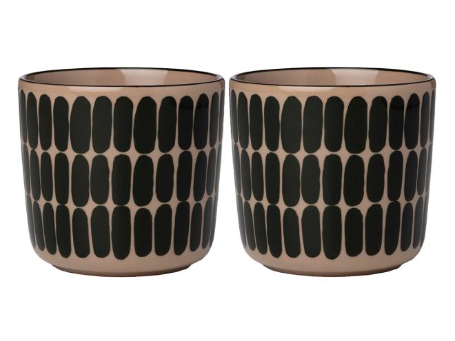 Marimekko  Oiva - Alku coffee cup w/o handle, 2 pcs, brown - dark green