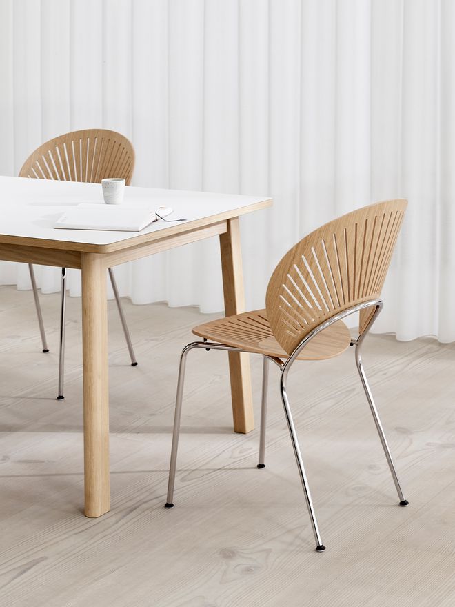 Fredericia Trinidad chair, lacquered oak - chrome