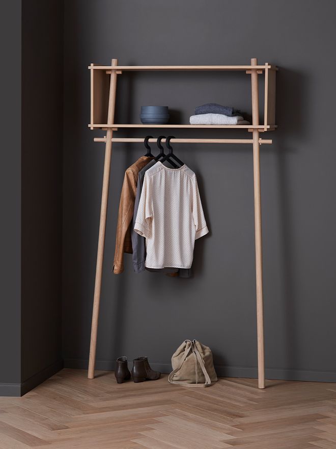 Woud Töjbox coat rack, large, oak