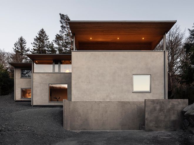 An image featuring the facade of Villa Radal, a private home designed by Olson Lyckefors architects.