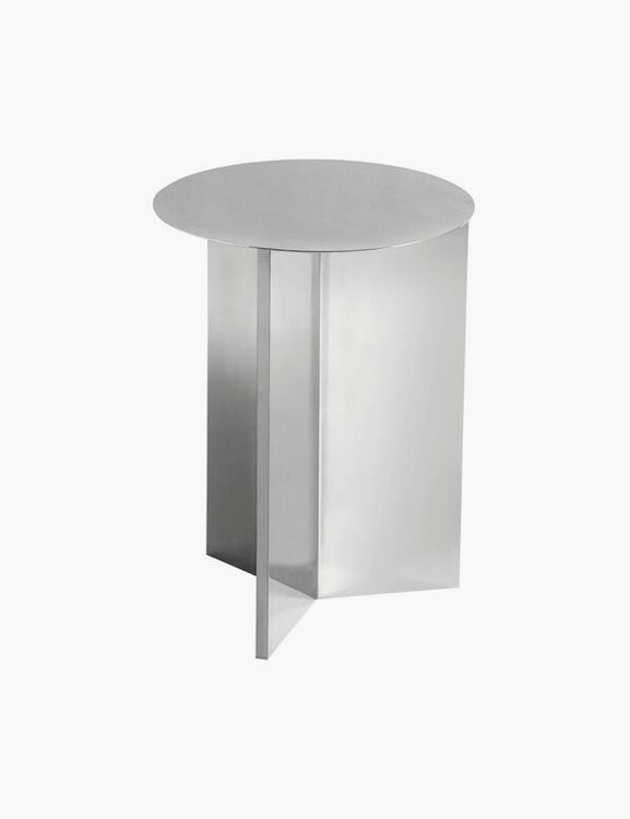 Slit table, 35 cm, high, polished steel