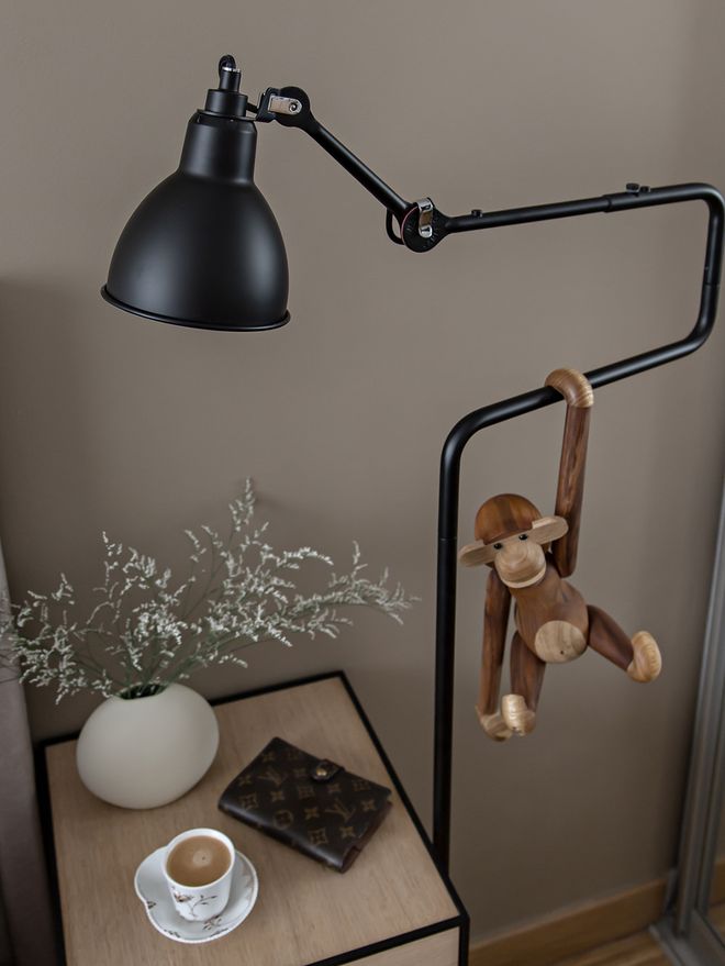 DCWéditions Lampe Gras 411 floor lamp, round shade, black