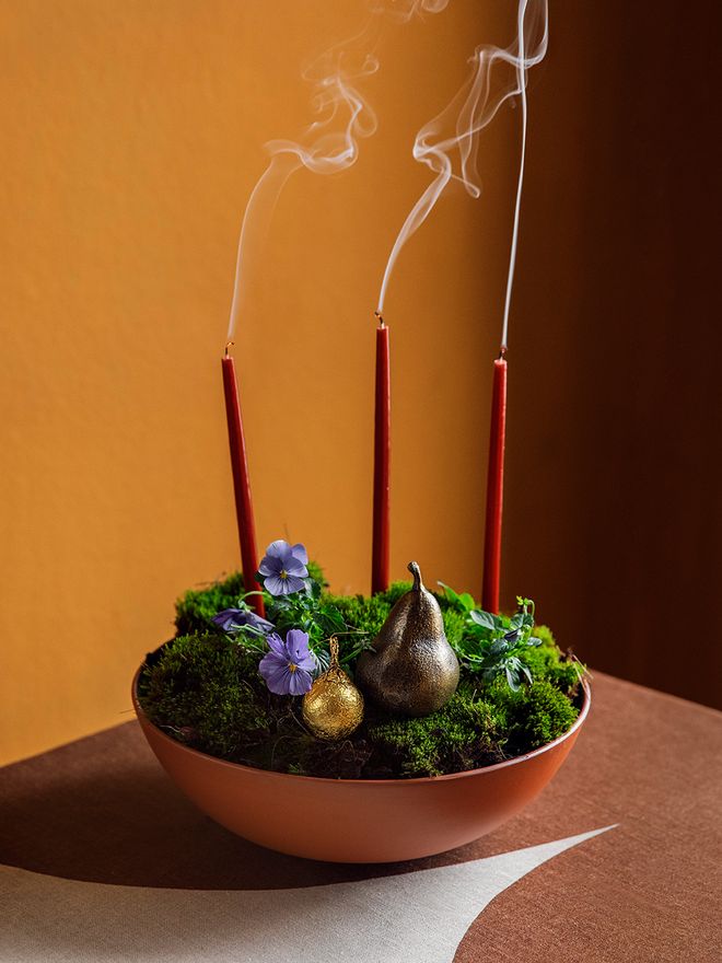 ferm LIVING Spike candles and MENU Sentiment paper weight
