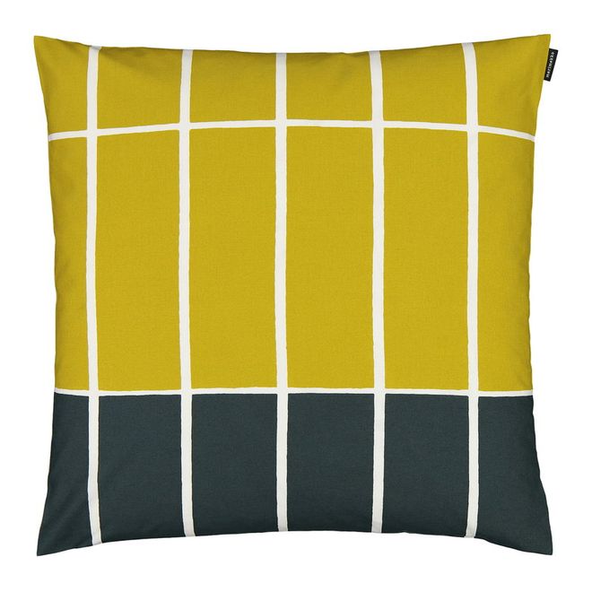 Marimekko Tiiliskivi tyynynpäällinen 50 x 50 cm, t.vihreä - beige - lime