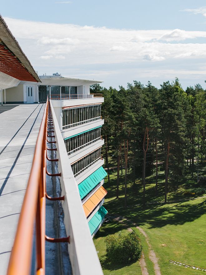 Rooftop terrace of Paimio Sanatorium